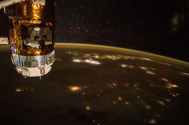 View of Earth and stars from the International Space Station